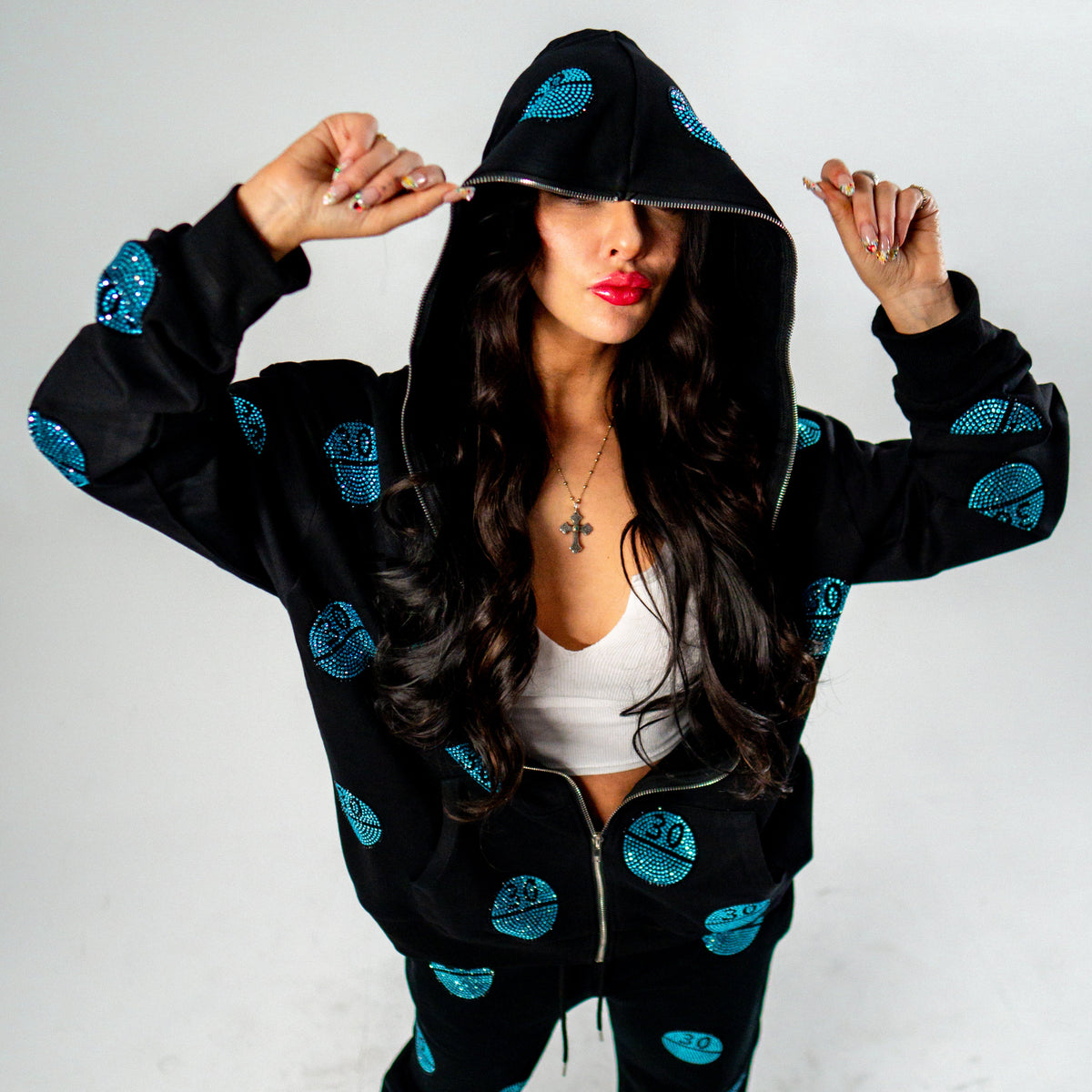 Perc 30 Rhinestone Hoodie – DESCENDING WORLDWIDE