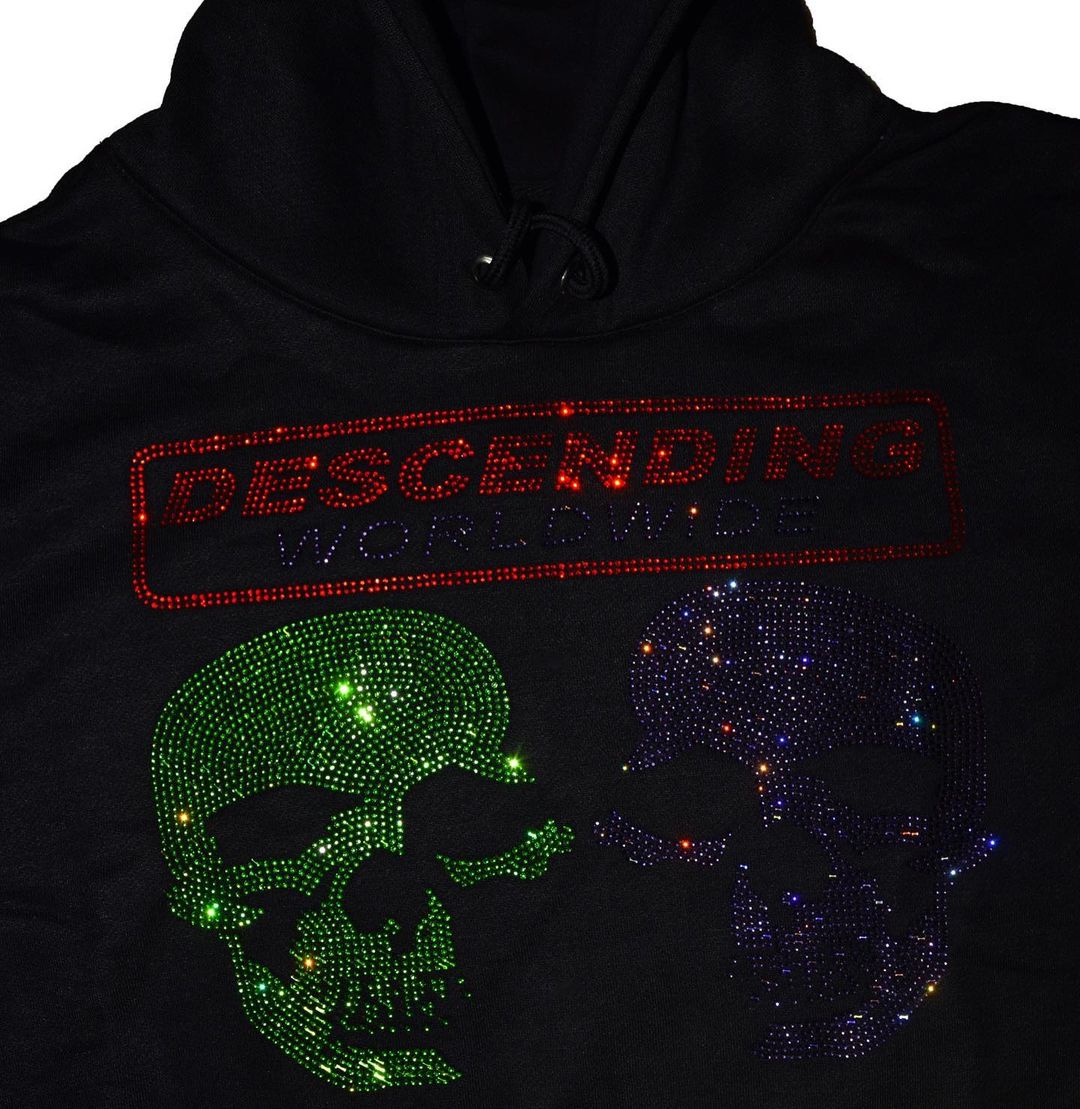 Dual Skull Rhinestone Hoodie