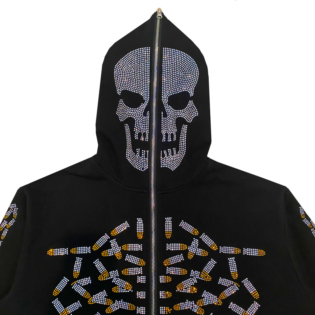 Hollow Point Rhinestone Hoodie