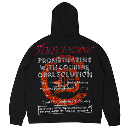 Promethazine Rhinestone Zip Up Hoodie