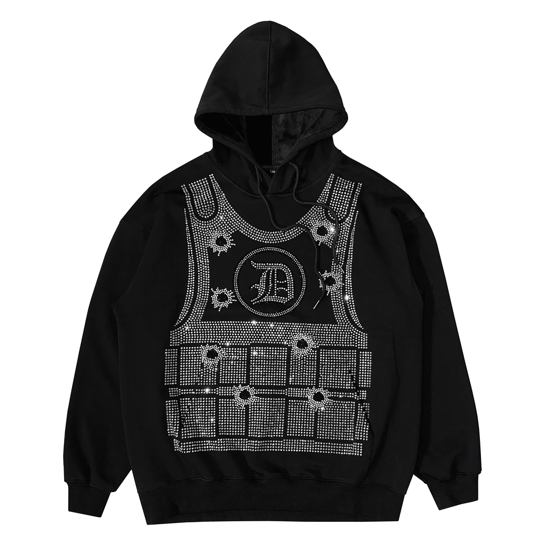 Logo Bullet Proof Rhinestone Hoodie