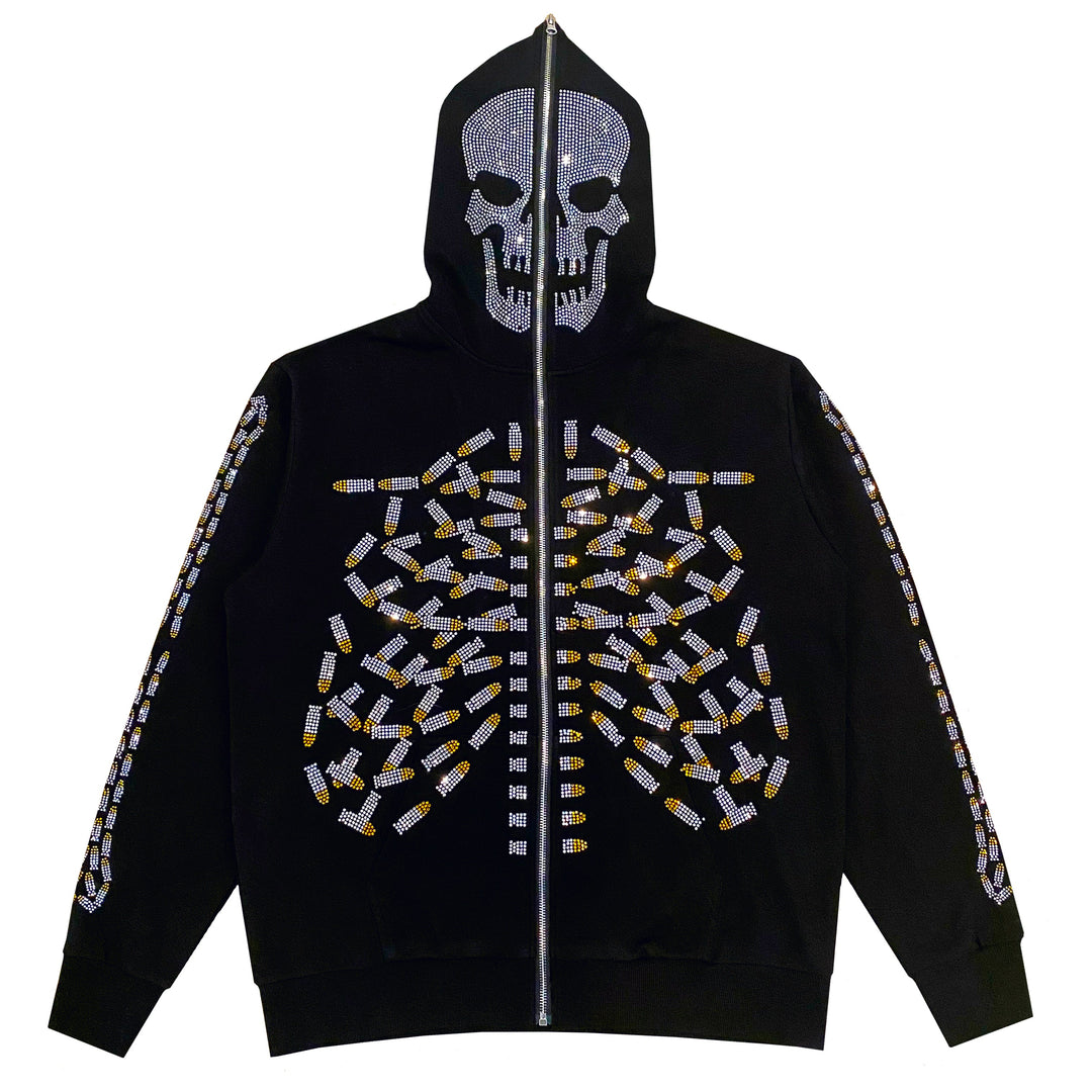 Hollow Point Rhinestone Hoodie